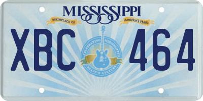 MS license plate XBC464