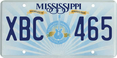 MS license plate XBC465