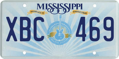 MS license plate XBC469