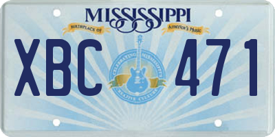 MS license plate XBC471