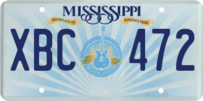 MS license plate XBC472