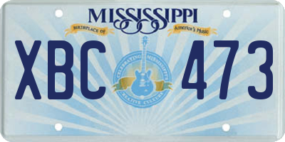 MS license plate XBC473