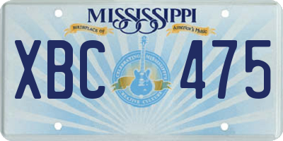 MS license plate XBC475