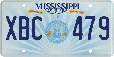 MS license plate XBC479