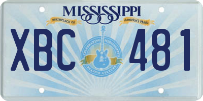 MS license plate XBC481