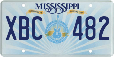 MS license plate XBC482