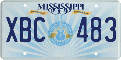 MS license plate XBC483