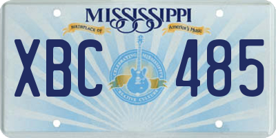 MS license plate XBC485