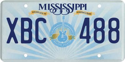 MS license plate XBC488