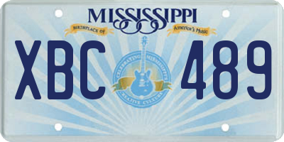 MS license plate XBC489