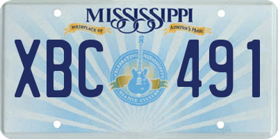 MS license plate XBC491
