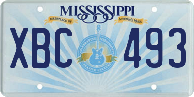 MS license plate XBC493