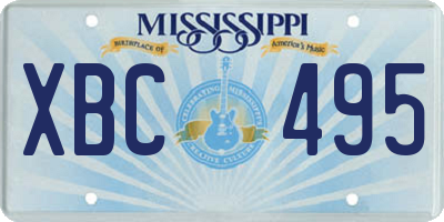 MS license plate XBC495