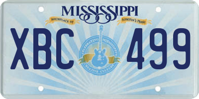MS license plate XBC499