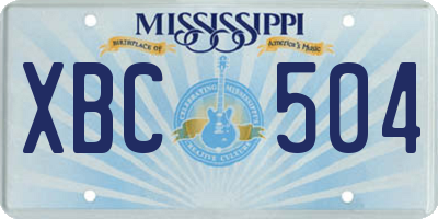 MS license plate XBC504