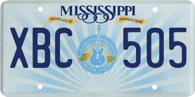 MS license plate XBC505