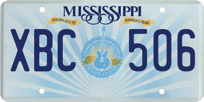 MS license plate XBC506