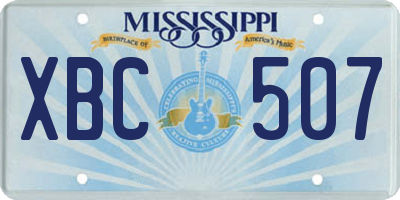 MS license plate XBC507
