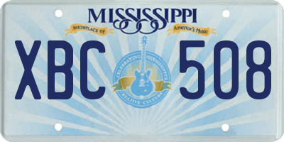 MS license plate XBC508