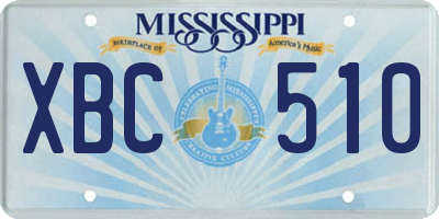 MS license plate XBC510