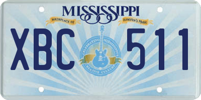 MS license plate XBC511