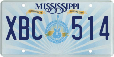 MS license plate XBC514