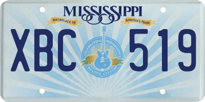 MS license plate XBC519