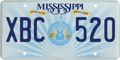 MS license plate XBC520