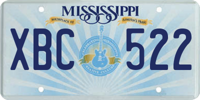 MS license plate XBC522