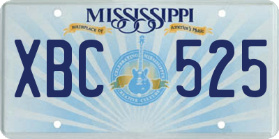 MS license plate XBC525