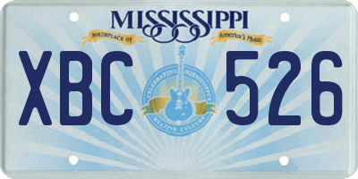 MS license plate XBC526