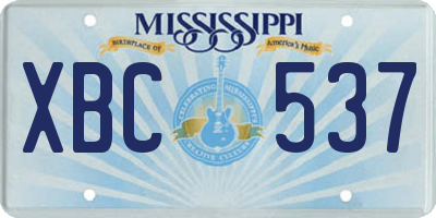 MS license plate XBC537