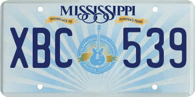 MS license plate XBC539
