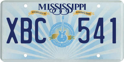 MS license plate XBC541