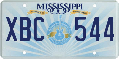 MS license plate XBC544