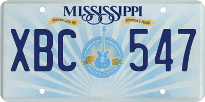 MS license plate XBC547