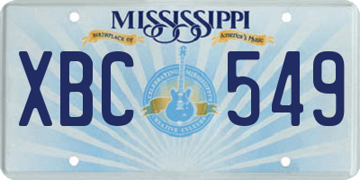 MS license plate XBC549