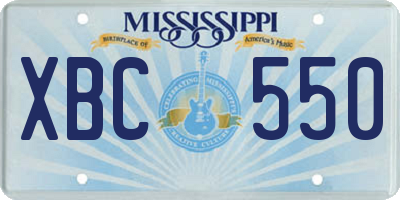 MS license plate XBC550