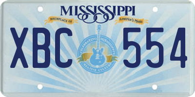 MS license plate XBC554