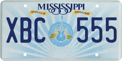 MS license plate XBC555