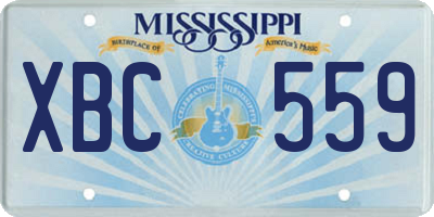 MS license plate XBC559