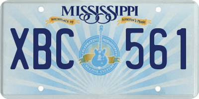 MS license plate XBC561