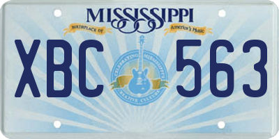 MS license plate XBC563