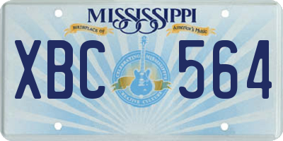 MS license plate XBC564