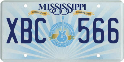 MS license plate XBC566