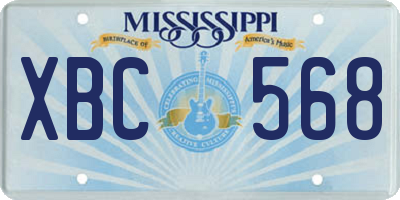 MS license plate XBC568