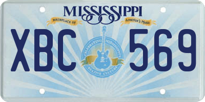 MS license plate XBC569