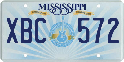 MS license plate XBC572
