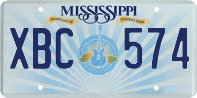 MS license plate XBC574