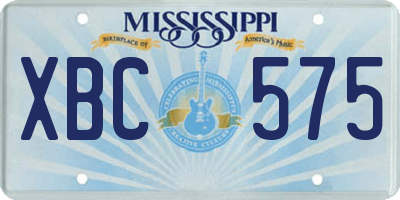 MS license plate XBC575